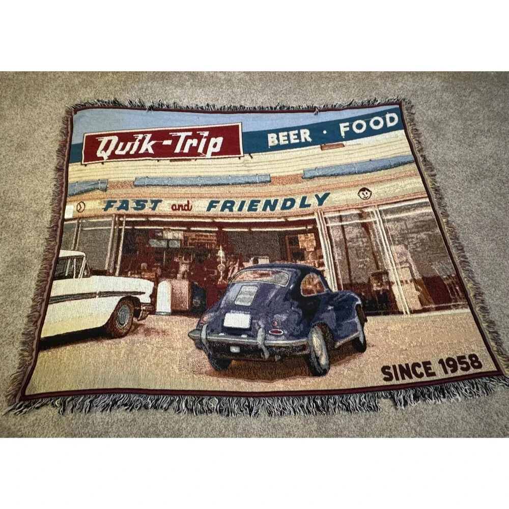 QuikTrip Woven Blanket Throw Tapestry Retro 1958 First Location QT Gas Promo NEW